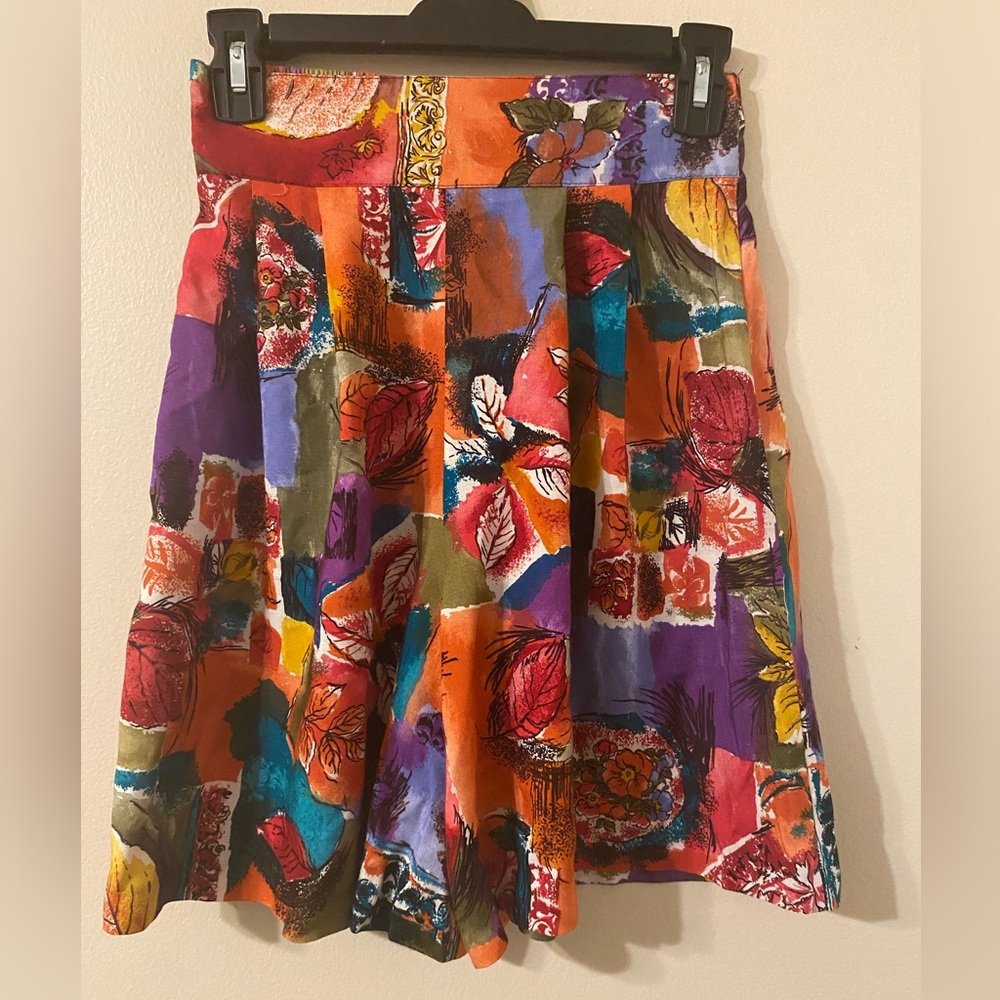 Vintage VTG Multi-Color 1980s Byer Made in USA Wide Leg Shorts Size Small
